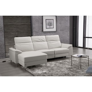 Canapé d'angle relax de luxe 5 places BRINDA, blanc, angle gauche