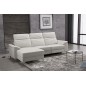 Canapé d'angle relax de luxe 5 places BRINDA, blanc, angle gauche