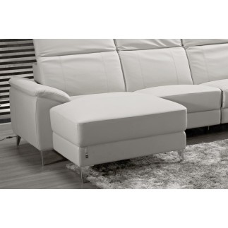 Canapé d'angle relax de luxe 5 places BRINDA, blanc, angle gauche