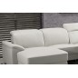 Canapé d'angle relax de luxe 5 places BRINDA, blanc, angle gauche