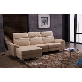 Canapé d'angle relax de luxe 5 places BRINDA, beige, angle gauche