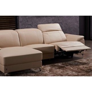 Canapé d'angle relax de luxe 5 places BRINDA, beige, angle gauche