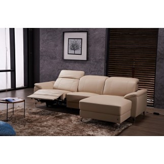 Canapé d'angle relax de luxe 5 places BRINDA, coloris beige, angle droit