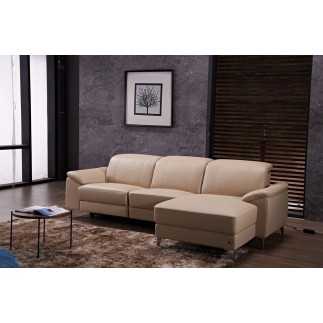 Canapé d'angle relax de luxe 5 places BRINDA, coloris beige, angle droit