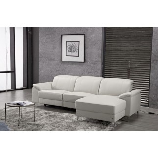 Canapé d'angle relax de luxe 5 places BRINDA, blanc, angle droit