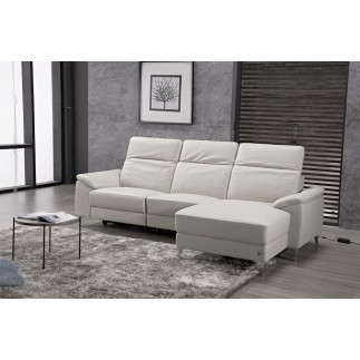 Canapé d'angle relax de luxe 5 places BRINDA, blanc, angle droit