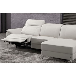 Canapé d'angle relax de luxe 5 places BRINDA, blanc, angle droit