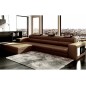 Canapé d'angle en cuir italien 4/5 places ENJOY, marron, angle gauche