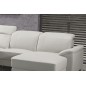 Canapé d'angle relax de luxe 5 places BRINDA, blanc, angle droit
