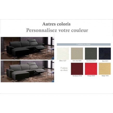 Canapé d'angle relax de luxe 5 places BRINDA, couleur personnalisée, angle gauche