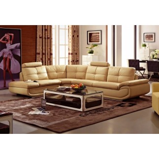 Canapé d'angle, qualité luxe 6/7 places BELLASTAR, beige, angle gauche