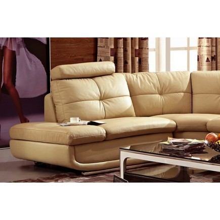 Canapé d'angle, qualité luxe 6/7 places BELLASTAR, beige, angle gauche