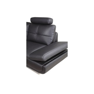 Canapé d'angle, qualité luxe 6/7 places BELLASTAR, noir, angle droit