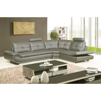 Canapé d'angle, qualité luxe 6/7 places BELLASTAR, coloris gris foncé, angle droit