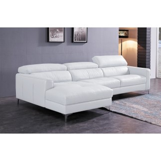 Canapé d'angle de luxe, 5 places ARGO blanc, angle gauche