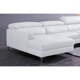 Canapé d'angle de luxe, 5 places ARGO blanc, angle gauche