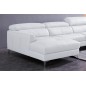 Canapé d'angle de luxe, 5 places ARGO blanc, angle gauche