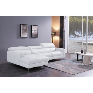 Canapé d'angle de luxe, 5 places ARGO blanc, angle gauche