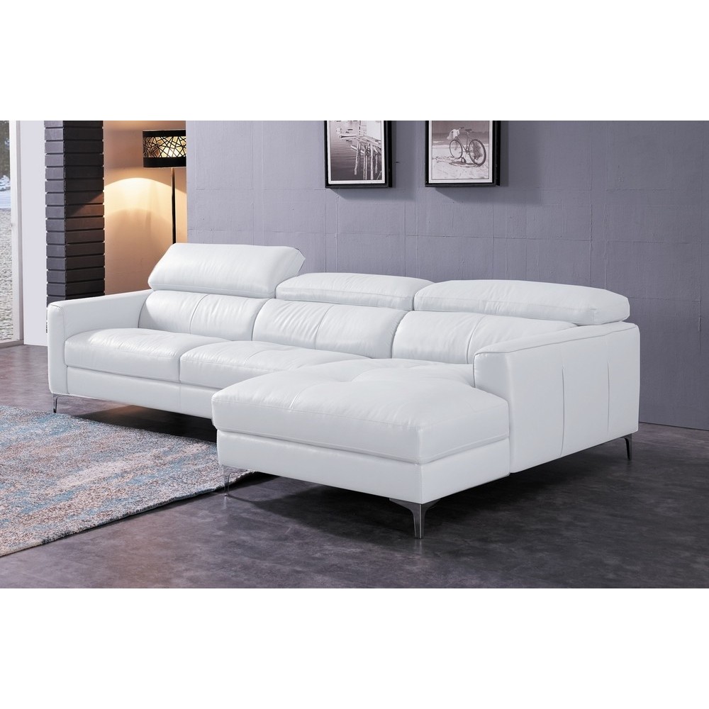 Canapé d'angle de luxe, 5 places ARGO, blanc, angle droit