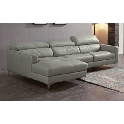 Canapé d'angle de luxe, 5 places ARGO, gris clair, angle gauche
