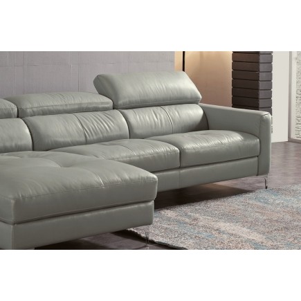 Canapé d'angle de luxe, 5 places ARGO, gris clair, angle gauche