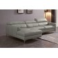 Canapé d'angle de luxe, 5 places ARGO, gris clair, angle gauche