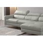 Canapé d'angle de luxe, 5 places ARGO, gris clair, angle droit