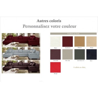 Canapé d'angle 8 places NAPO, couleur personnalisée, angle droit