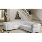 Canapé d'angle en cuir italien 7/8 places BELISI, blanc, angle gauche Canapé d'angle en cuir italien 7/8 places BELISI, blanc, angle gauche