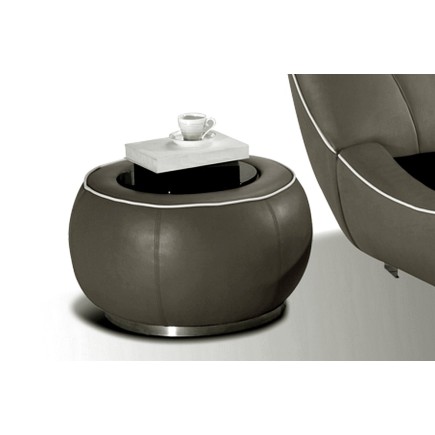 Table de nuit LUXEN, Gris foncé 628 et liseret Blanc 781