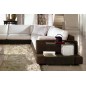 Canapé d'angle LOFT en tissu haut de gamme, écru et chocolat, angle droit, 8 places