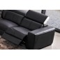 Canapé d'angle double relax électrique en cuir de buffle italien de luxe 7/8 places BESTRELAX, noir et blanc, angle droit
