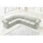 Canapé d'angle en cuir italien 7/8 places BELISI, gris clair, angle gauche Canapé d'angle en cuir italien 7/8 places BELISI, gris clair, angle gauche