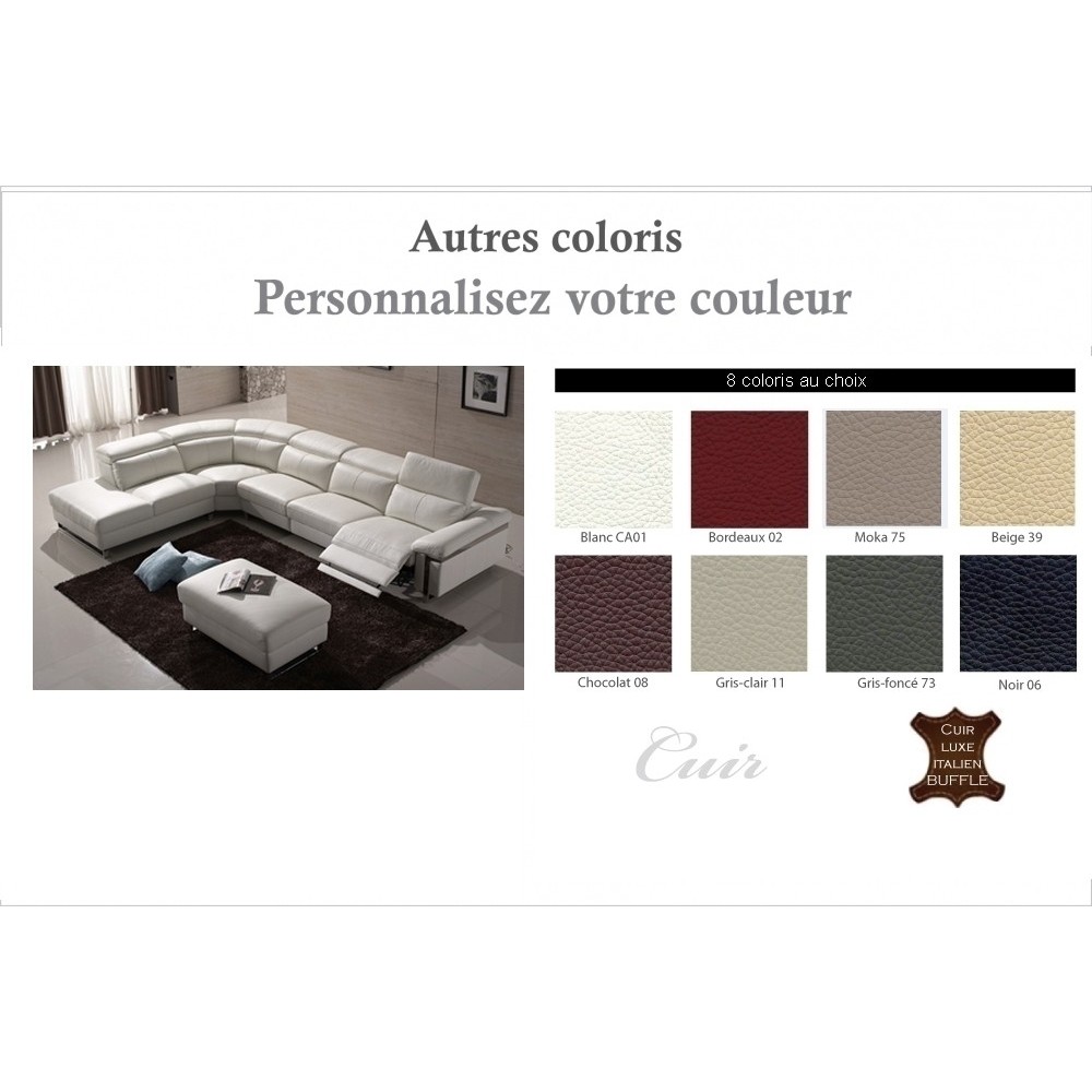 - Commande spéciale personnalisée sur demande du client Canapé d'angle relax en cuir buffle italien de luxe RELAXINO avec une as - Commande spéciale personnalisée sur demande du client Canapé d'angle relax en cuir buffle italien de luxe RELAXINO avec une as