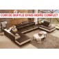 Commande spéciale personnalisée sur demande du client Canapé d'angle en cuir buffle épais italien de luxe 8/9 places GIANT, noir