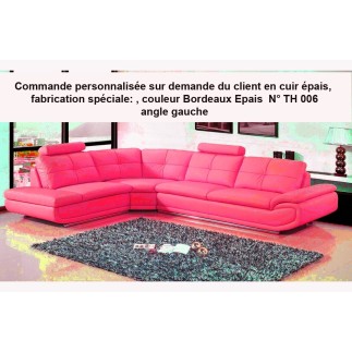 COMMANDE PERSONNALISEE SUR DEMANDE DU CLIENT MR DIVINYI FRANCISC Canapé d'angle en cuir buffle EPAIS italien de luxe 6/7 places
