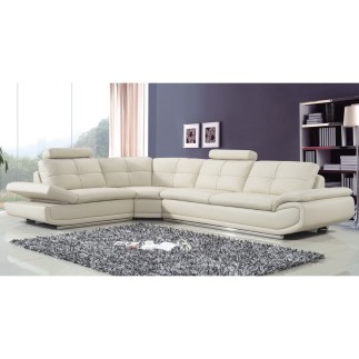 paiement commande Mr COURSIER Canapé d'angle en cuir EPAIS buffle italien de luxe 6/7 places BELLALIGNA, blanc, angle gauche. Pa