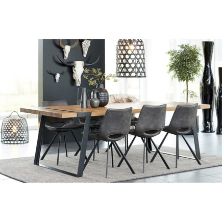 Grande table à manger GIGANT de marque Canett, modèle 240 cm de long. Avec 2 rallonges. Version: Neutre, Huilé, Noir, Peint Chên