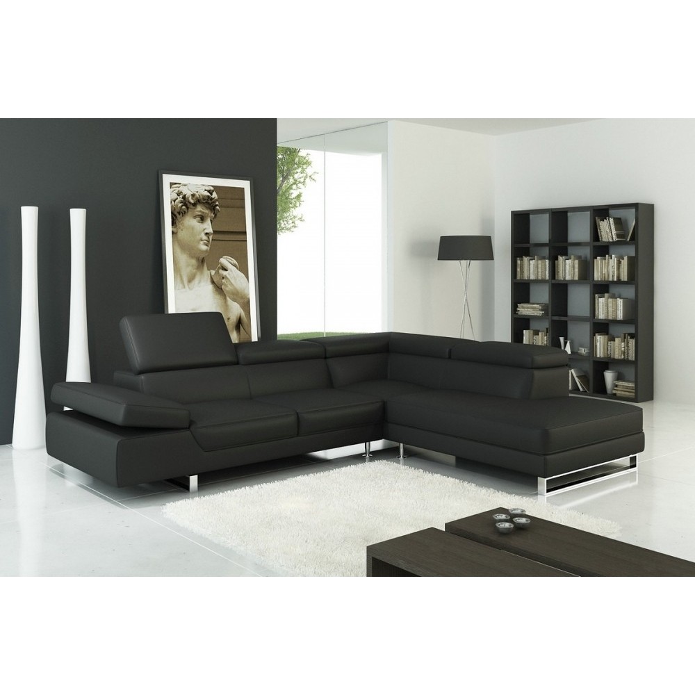 Canapé d'angle GEORGIO en cuir haut de gamme italien vachette Vénésetti. Cuir Prestige luxe. Noir N°366. Angle idem photo,angle Canapé d'angle GEORGIO en cuir haut de gamme italien vachette Vénésetti. Cuir Prestige luxe. Noir N°366. Angle idem photo,angle