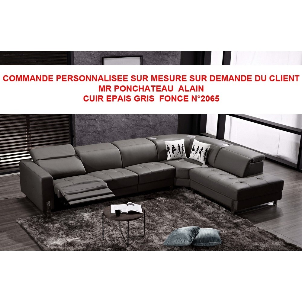 COMMANDE PERSONNALISEE SUR MESURE SUR DEMANDE DU CLIENT MR PONCHATEAU ALAIN Canapé d'angle en cuir de buffle Epais italien 7/8 p COMMANDE PERSONNALISEE SUR MESURE SUR DEMANDE DU CLIENT MR PONCHATEAU ALAIN Canapé d'angle en cuir de buffle Epais italien 7/8 p