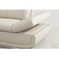 Canapé d'angle en cuir buffle italien de luxe 6/7 places BELLALIGNA, blanc, angle droit