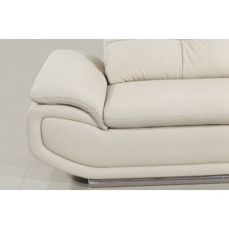 Canapé d'angle en cuir buffle italien de luxe 6/7 places BELLALIGNA, blanc, angle droit