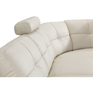 Canapé d'angle en cuir buffle italien de luxe 6/7 places BELLALIGNA, blanc, angle droit