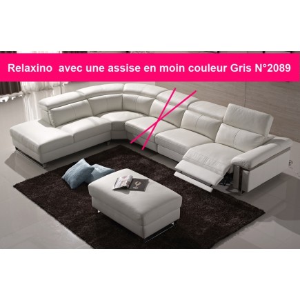 COMMANDE PERSONNALISEE SUR MESURE SUR DEMANDE DU CLIENT Mr jean claude lambert Canapé d'angle relax en cuir buffle Epais italien