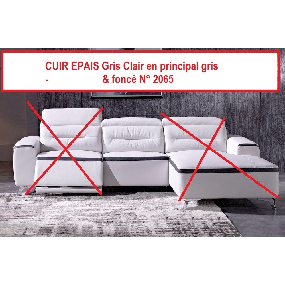 COMMANDE PERSONNALISEE SUR DEMANDE DU CLIENT , Cuir Epais 1 FAUTEUIL en cuir de buffle italien de luxe FUNRELAX , Gris Clair AG0
