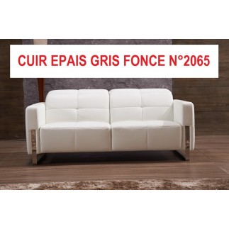 COMMANDE PERSONNALISEE SUR DEMANDE DU CLIENT Canapé 3 places VALORIA en cuir de buffle Epais italien de luxe, Cuir Epais gris fo