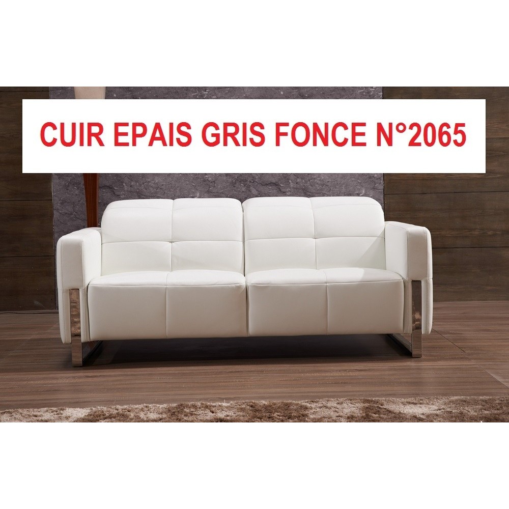COMMANDE PERSONNALISEE SUR DEMANDE DU CLIENT Canapé 3 places VALORIA en cuir de buffle Epais italien de luxe, Cuir Epais gris fo COMMANDE PERSONNALISEE SUR DEMANDE DU CLIENT Canapé 3 places VALORIA en cuir de buffle Epais italien de luxe, Cuir Epais gris fo