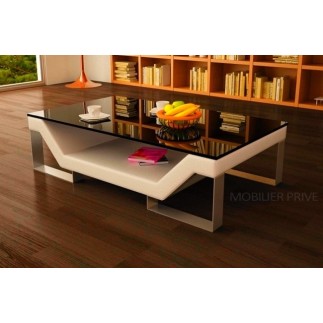 Table basse design PERLE, écru