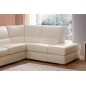 - Canapé d'angle BARSANO en cuir haut de gamme italien vachette. Cuir Prestige luxe. Ecru. Angle Gauche vu de face, 4/5 places