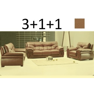 1er paiement commande : Ensemble OXFORD 3 pièces: composé d'un canapé 3 places + 2 fauteuils en cuir luxe italien vachette, comm